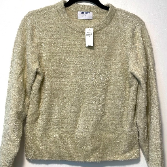 Old Navy Cream and Gold Eyelash Party Sweater NWT - Picture 3 of 8